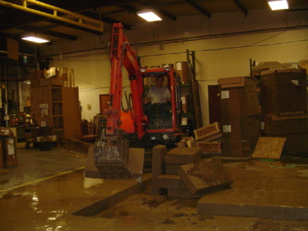 Removing concrete for machine base